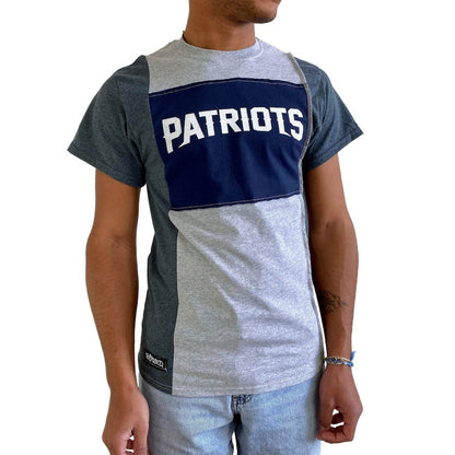 New England Patriots Refried Apparel Sustainable Split T-Shirt - Heather Gray on sale
