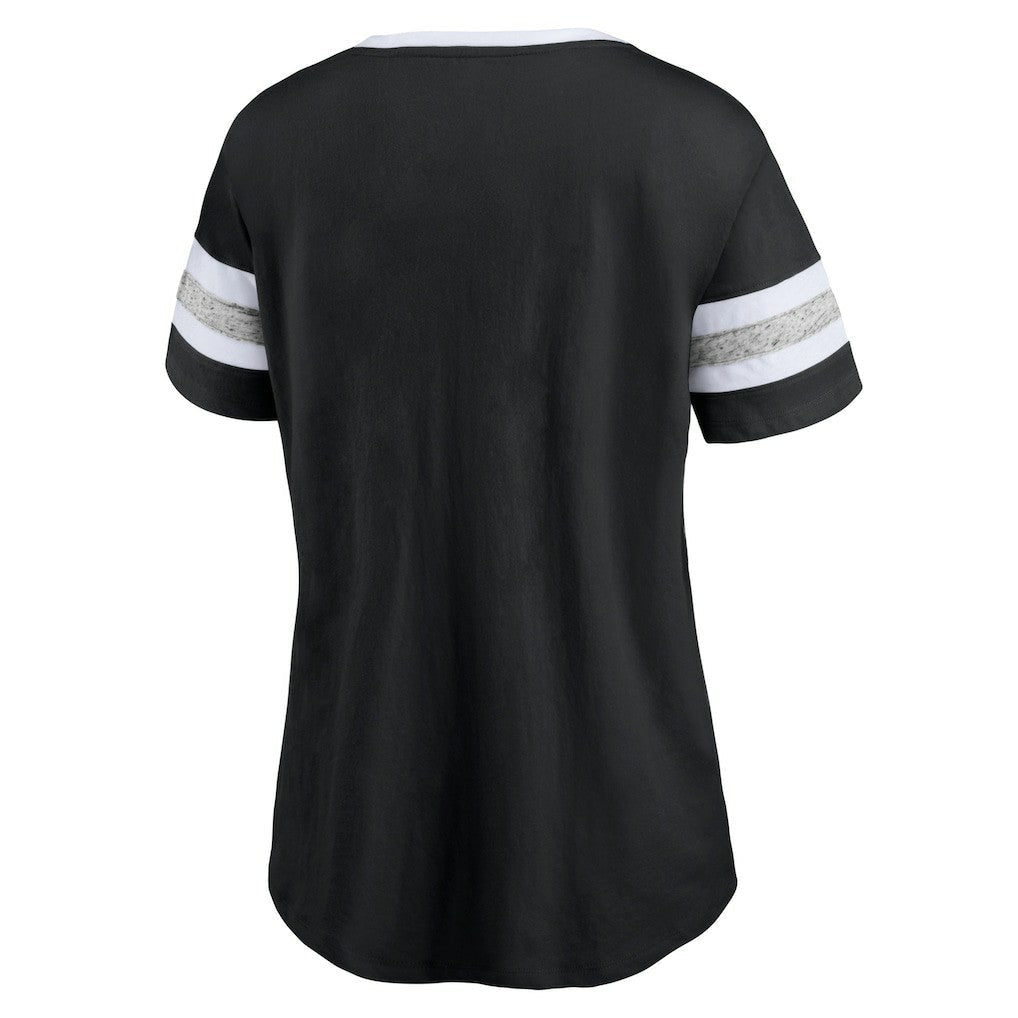 Brooklyn Nets Women's Block Party Striped Sleeve T-Shirt - Black/Heathered Gray | Fanatics on sale