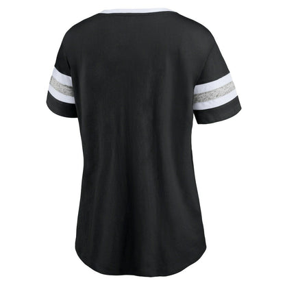 Brooklyn Nets Women's Block Party Striped Sleeve T-Shirt - Black/Heathered Gray | Fanatics on sale