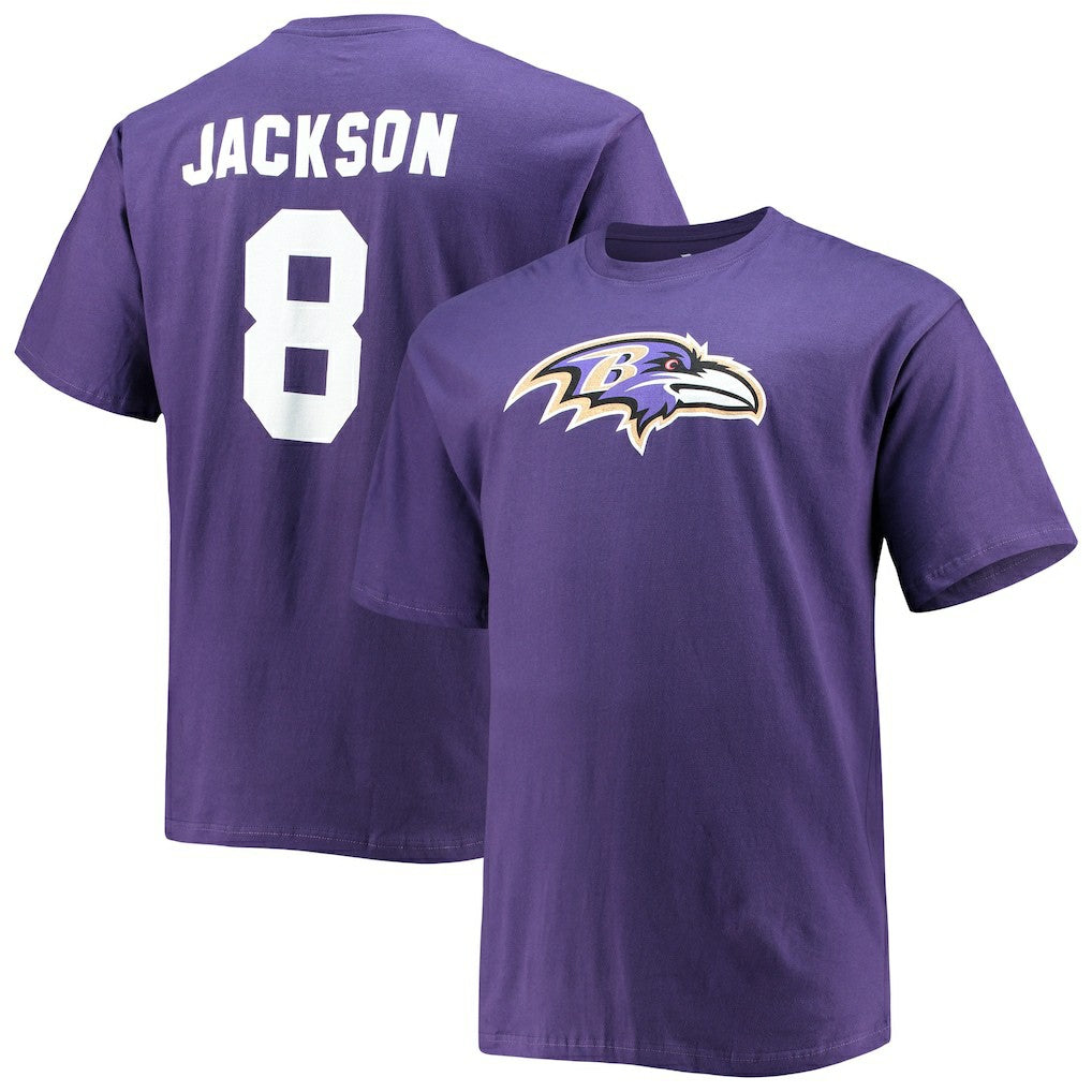 Lamar Jackson Baltimore Ravens Big & Tall Player Name & Number T-Shirt - Purple sale