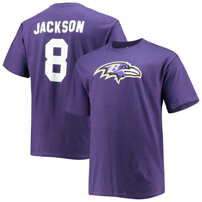 Lamar Jackson Baltimore Ravens Big & Tall Player Name & Number T-Shirt - Purple sale