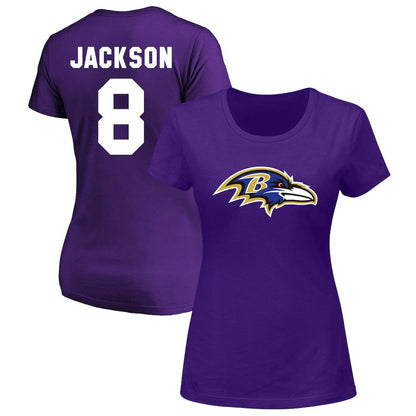 Lamar Jackson Baltimore Ravens Women's Plus Size Name & Number V-Neck T-Shirt - Purple online