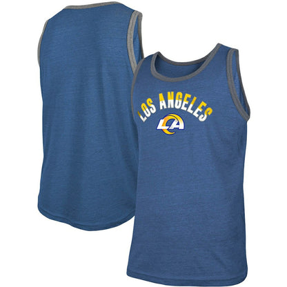 Los Angeles Rams New Era Ringer Tri-Blend Tank Top - Heathered Royal for sale