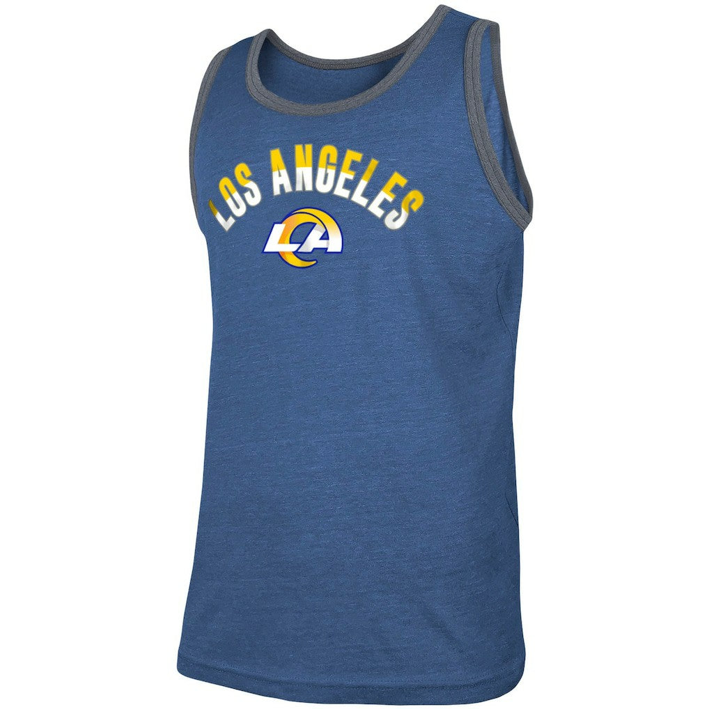 Los Angeles Rams New Era Ringer Tri-Blend Tank Top - Heathered Royal for sale