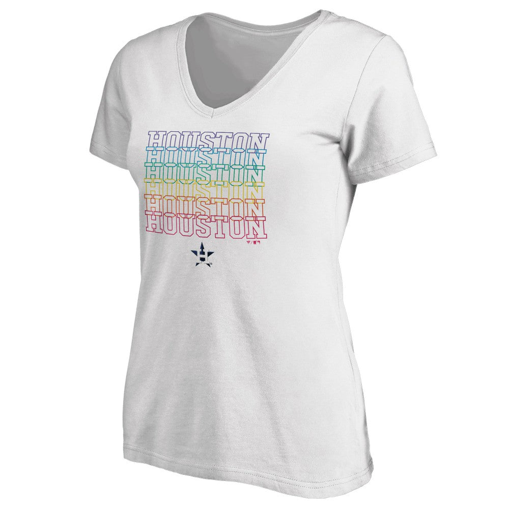 Houston Astros Women's City Pride V-Neck T-Shirt - White