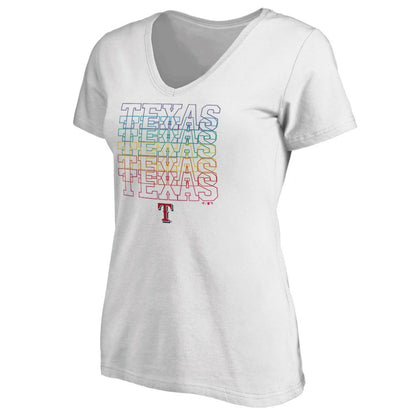 Texas Rangers Women's City Pride V-Neck T-Shirt - White
