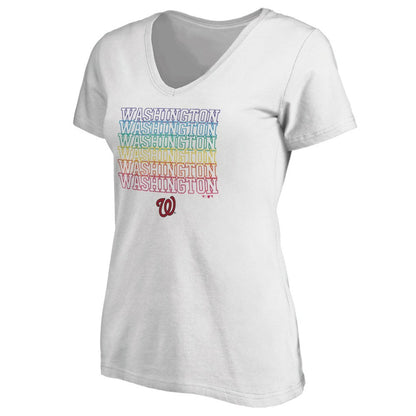 Washington Nationals Women's City Pride V-Neck T-Shirt - White
