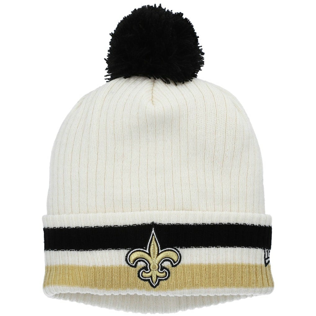 New Orleans Saints New Era Youth Retro Cuffed Knit Hat with Pom - White outlet