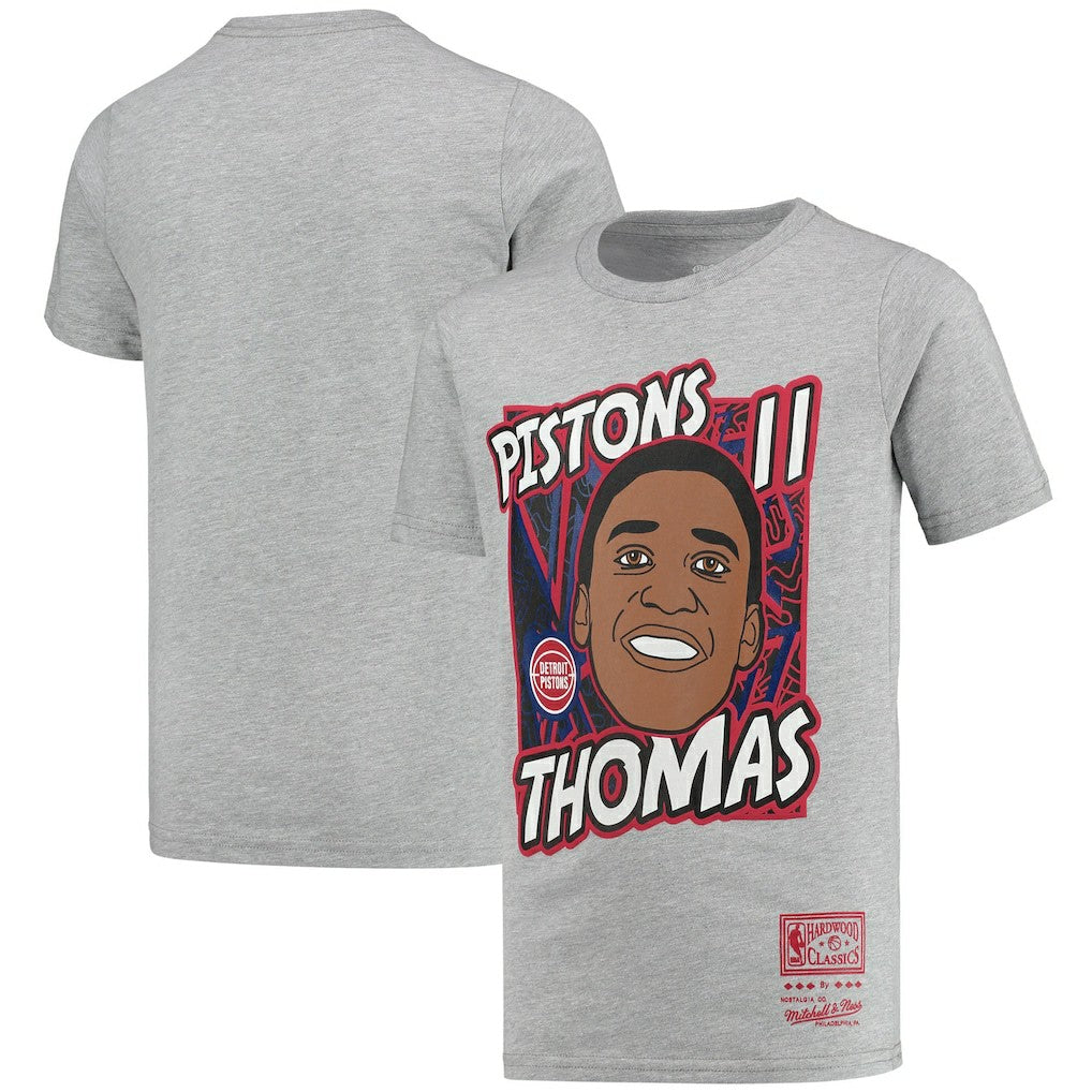 Isiah Thomas Detroit Pistons Youth Hardwood Classics King of the Court Player T-Shirt sale - Gray | Mitchell & Ness online