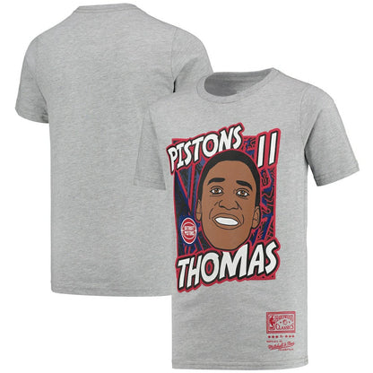 Isiah Thomas Detroit Pistons Youth Hardwood Classics King of the Court Player T-Shirt sale - Gray | Mitchell & Ness online