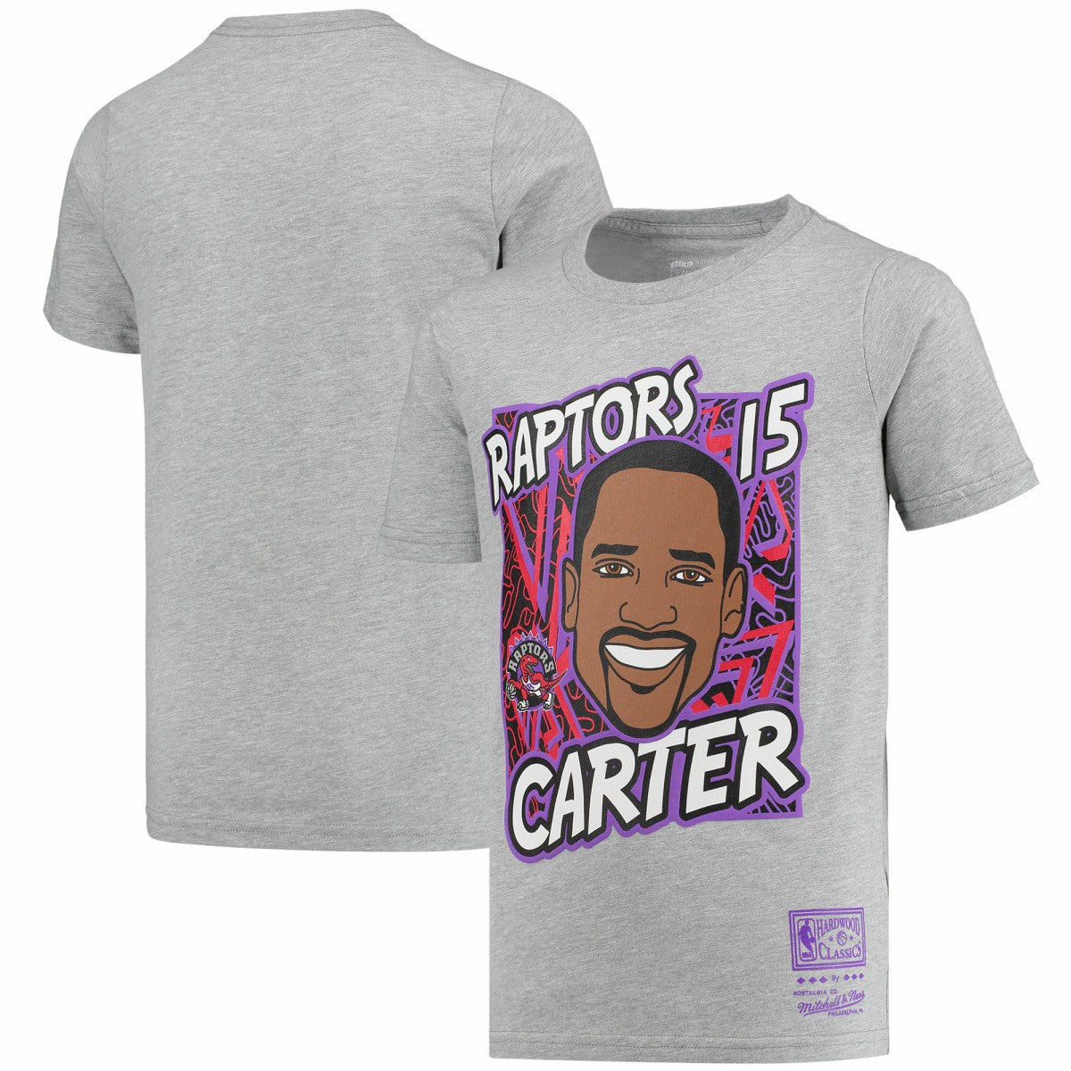 Vince Carter Toronto Raptors Youth Hardwood Classics King of the Court Player T-Shirt - Gray | Mitchell & Ness sale