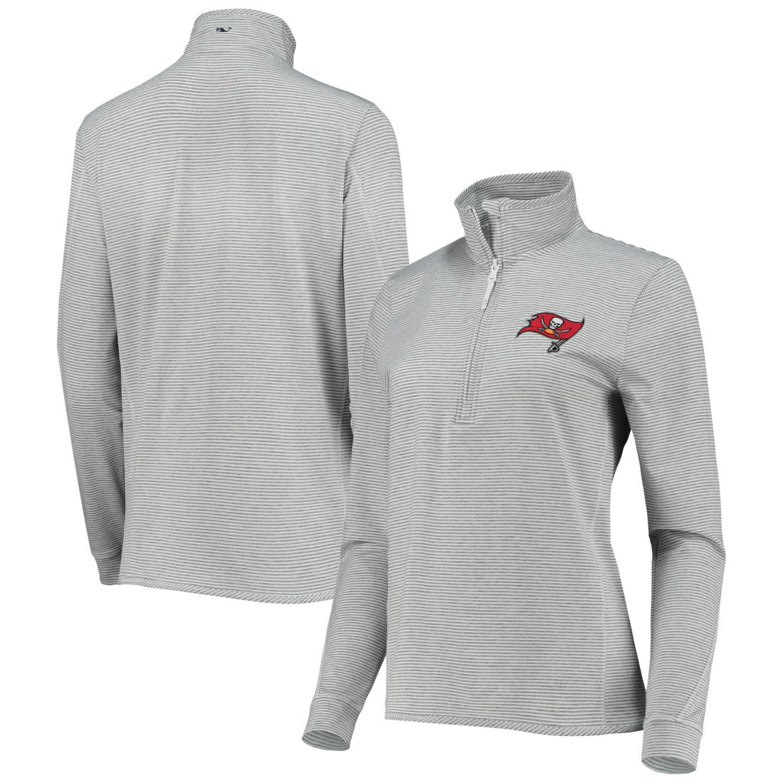 Tampa Bay Buccaneers Vineyard Vines Women's Sankaty Shep Half-Zip Pullover Top - Heather Gray online