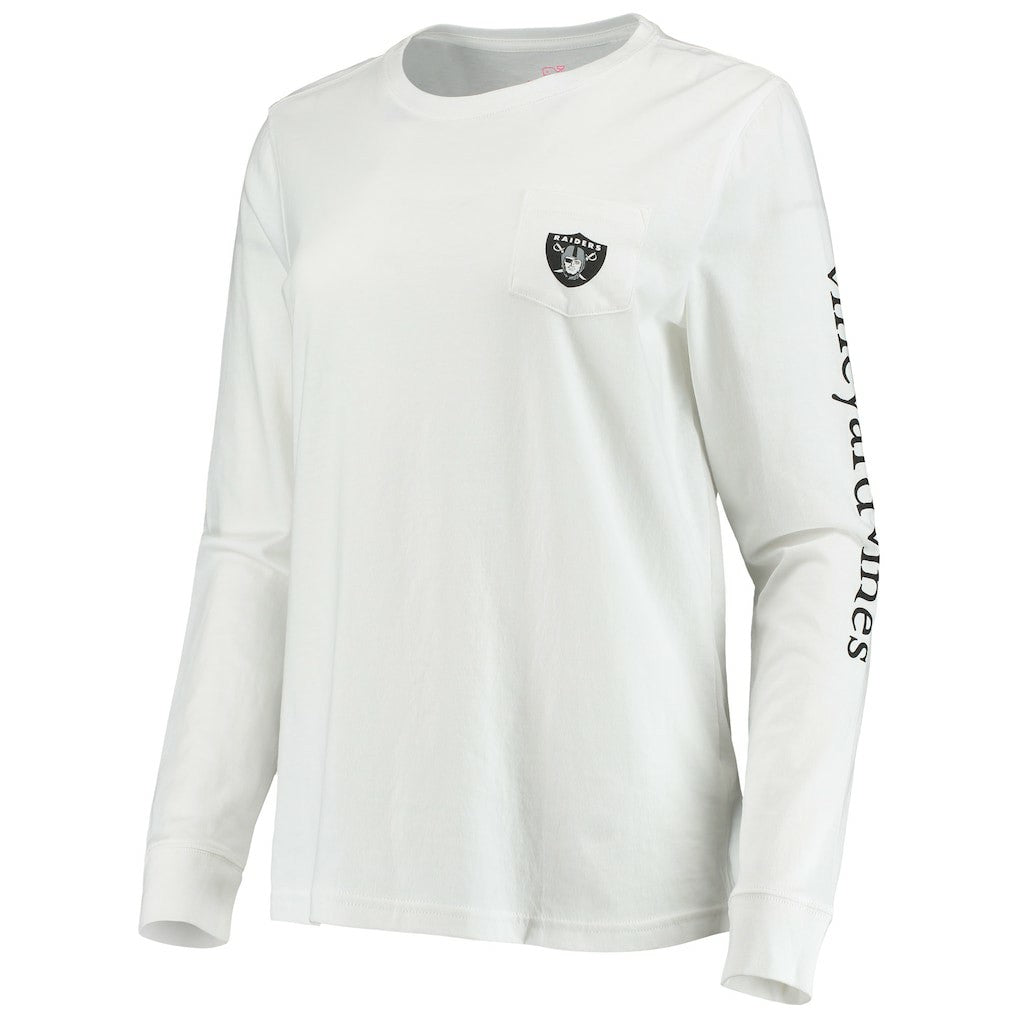 Las Vegas Raiders Vineyard Vines Women's Helmet Long Sleeve T-Shirt - White cheap