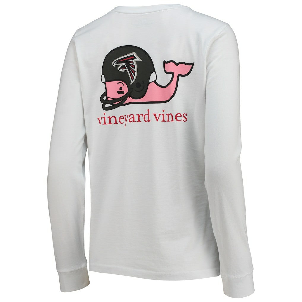 Atlanta Falcons Vineyard Vines Women's Helmet Long Sleeve T-Shirt - White on sale