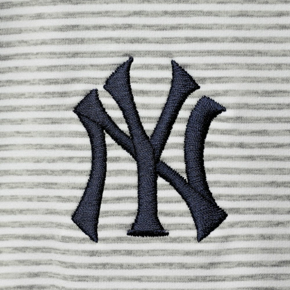 New York Yankees Vineyard Vines Women's Stripe Sankaty Half-Zip Pullover Top - Heather Gray