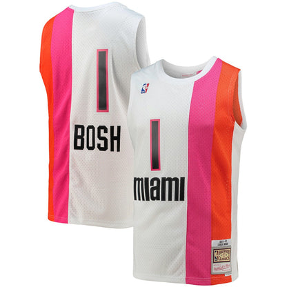 Chris Bosh Miami Heat 2011/12 Hardwood Classics Swingman Jersey - White | Mitchell & Ness cheap