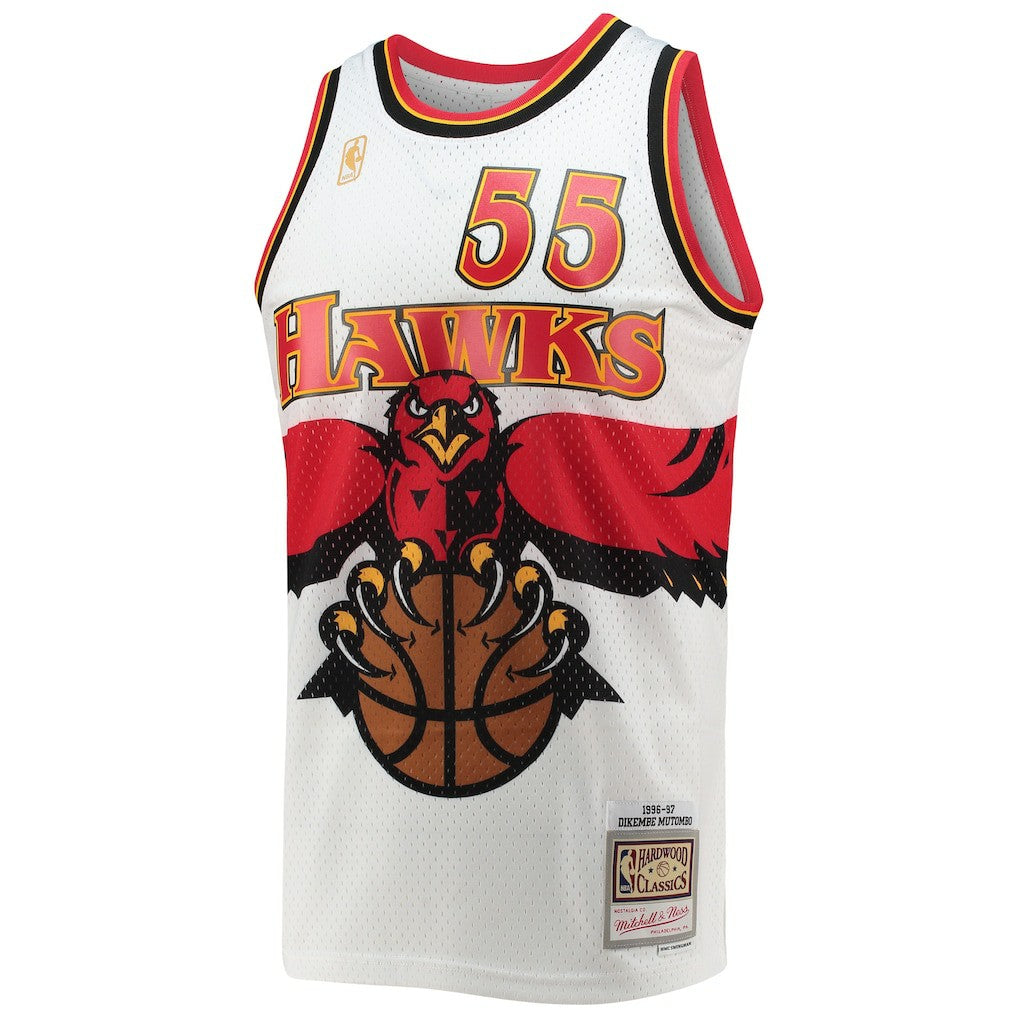 Dikembe Mutombo Atlanta Hawks 1996/97 Hardwood Classics Swingman Jersey - White | Mitchell & Ness discount