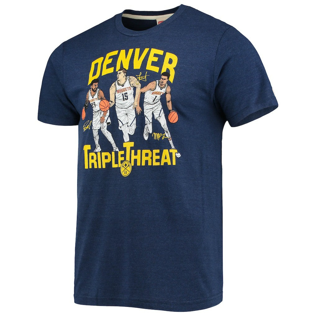 Jamal Murray/Michael Porter Jr./Nikola Jokic Denver Nuggets Homage Triple Threat Player Tri-Blend T-Shirt sale - Heathered Navy shop