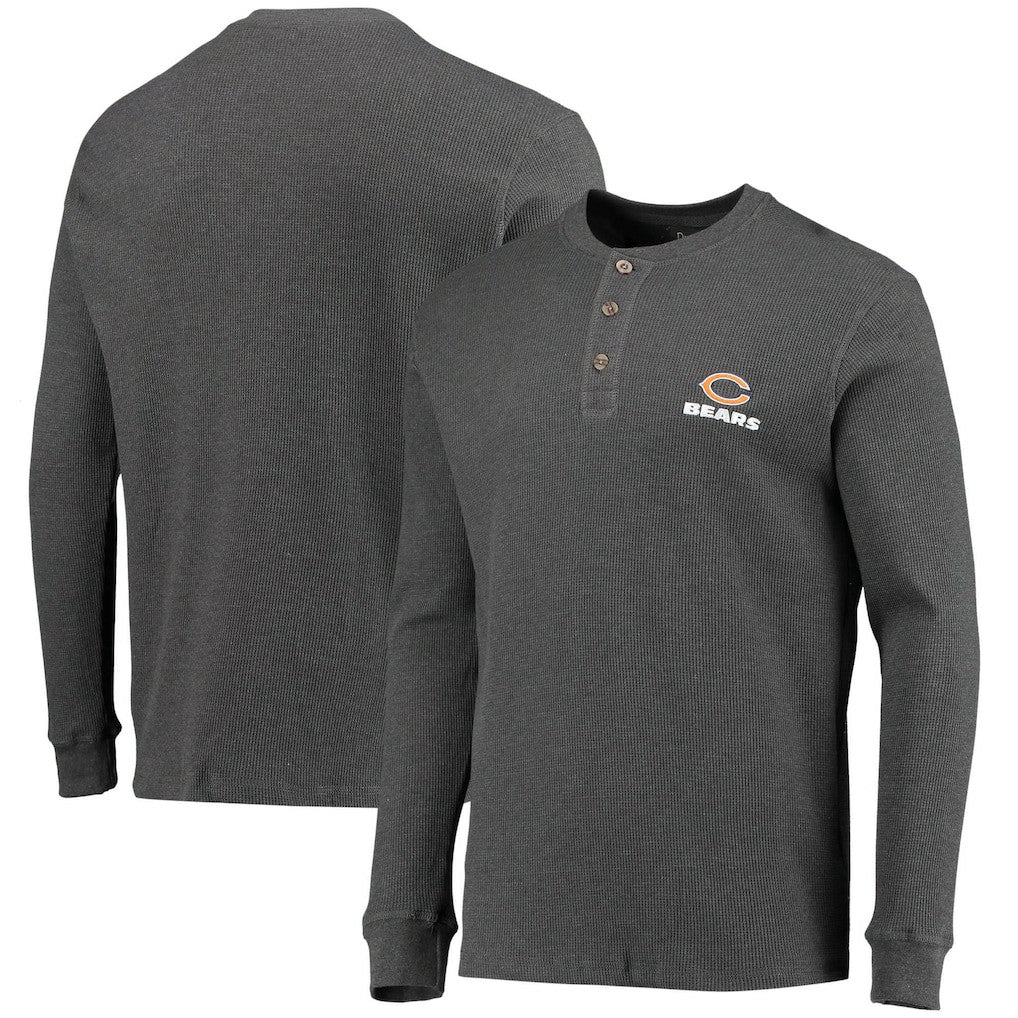 Chicago Bears Dunbrooke Logo Maverick Thermal Henley Long Sleeve T-Shirt - Heathered Gray for sale