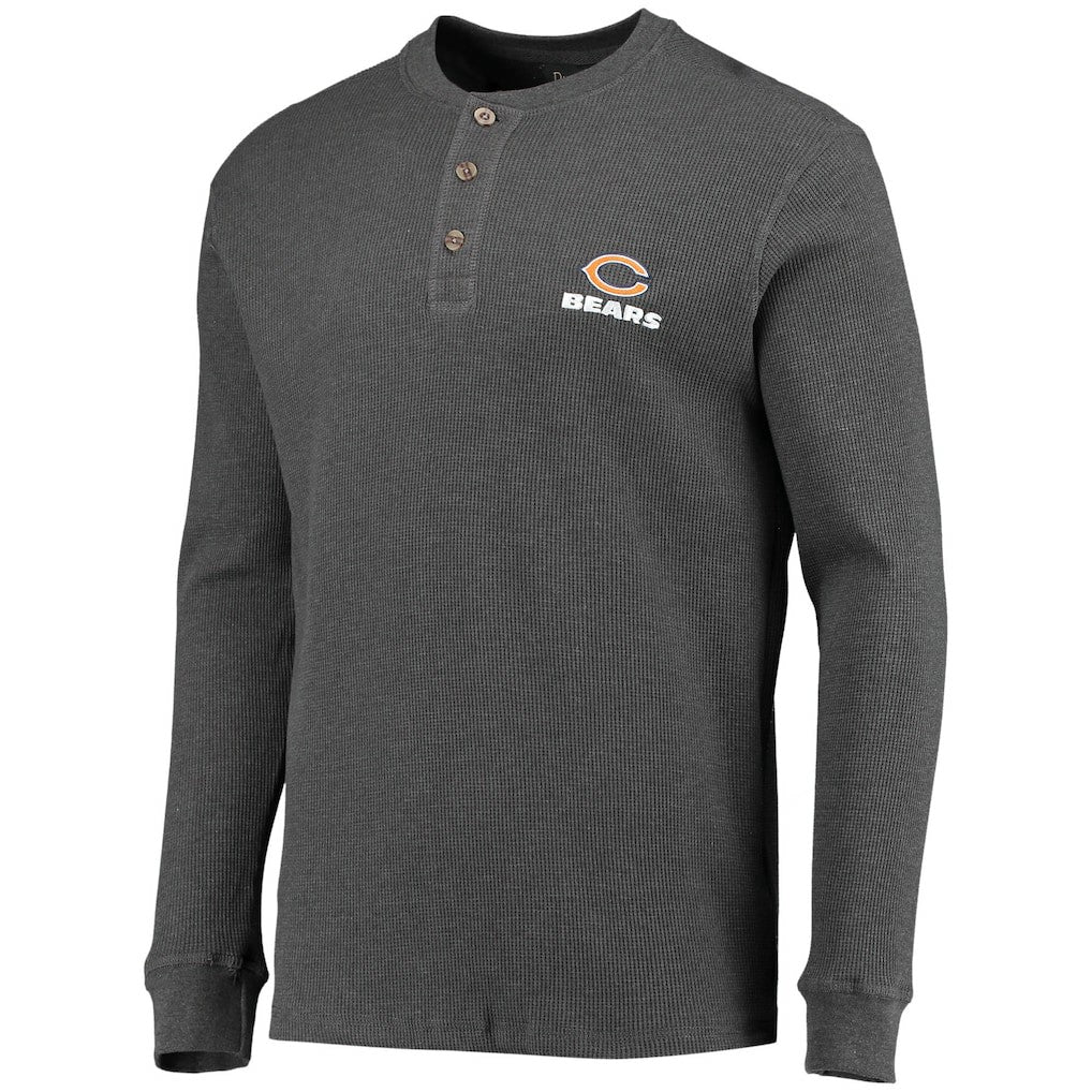 Chicago Bears Dunbrooke Logo Maverick Thermal Henley Long Sleeve T-Shirt - Heathered Gray for sale