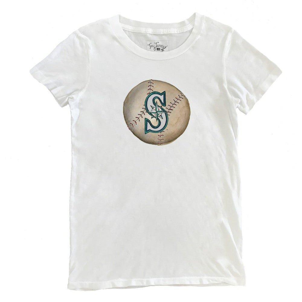 Seattle Mariners Tiny Turnip Women's Stitched Baseball T-Shirt - White