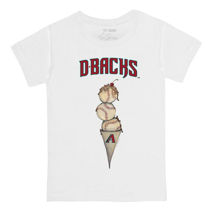 Arizona Diamondbacks Tiny Turnip Youth Triple Scoop T-Shirt - White