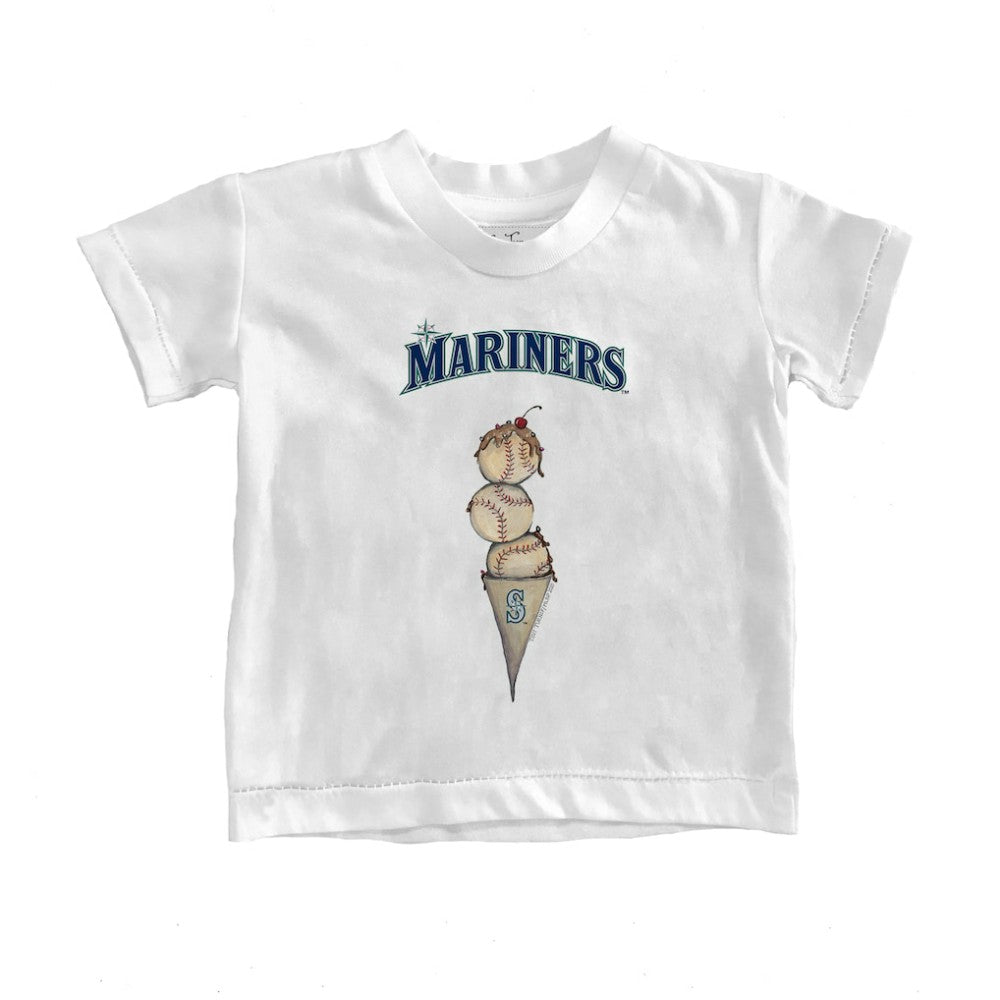Seattle Mariners Tiny Turnip Youth Triple Scoop T-Shirt - White