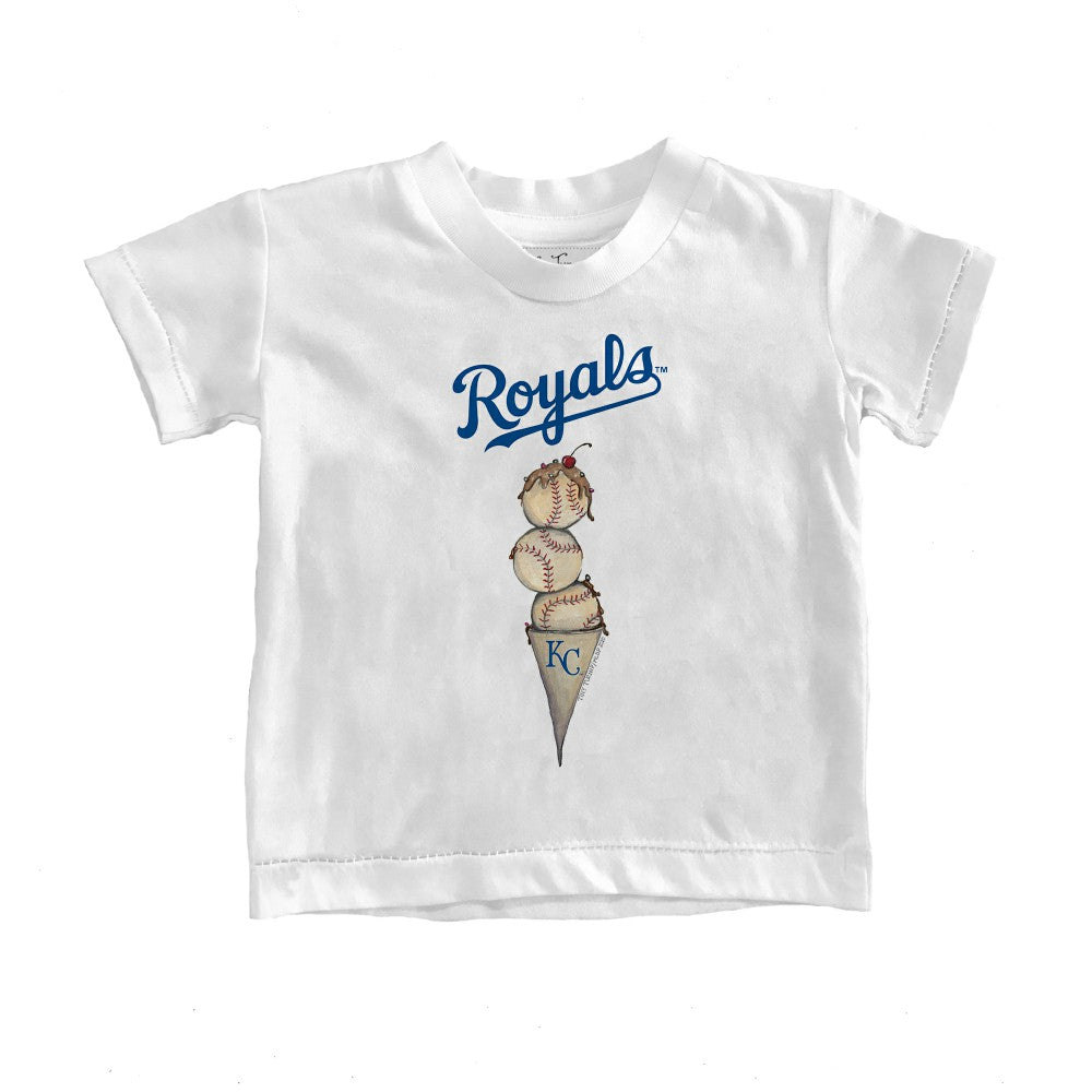 Kansas City Royals Tiny Turnip Youth Triple Scoop T-Shirt - White