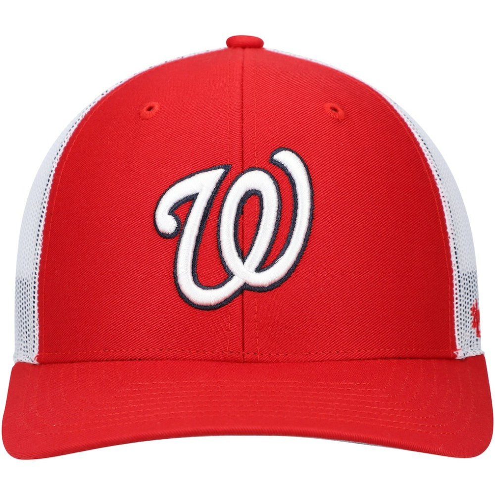 Washington Nationals Primary Logo Trucker Snapback Hat - Red/White | 47 brand