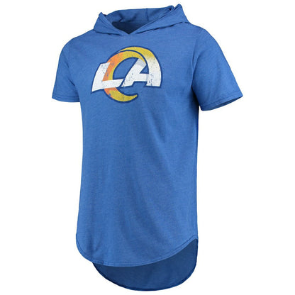 Los Angeles Rams Majestic Threads Primary Logo Tri-Blend Hoodie T-Shirt - Royal discount