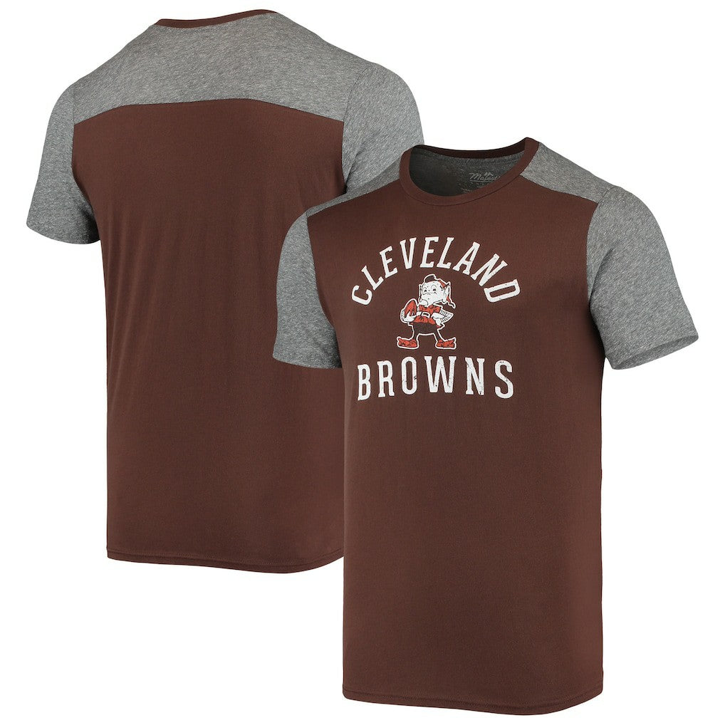 Cleveland Browns Majestic Threads Brownie The Elf Gridiron Classics Field Goal Slub T-Shirt - Brown/Heathered Gray cheap