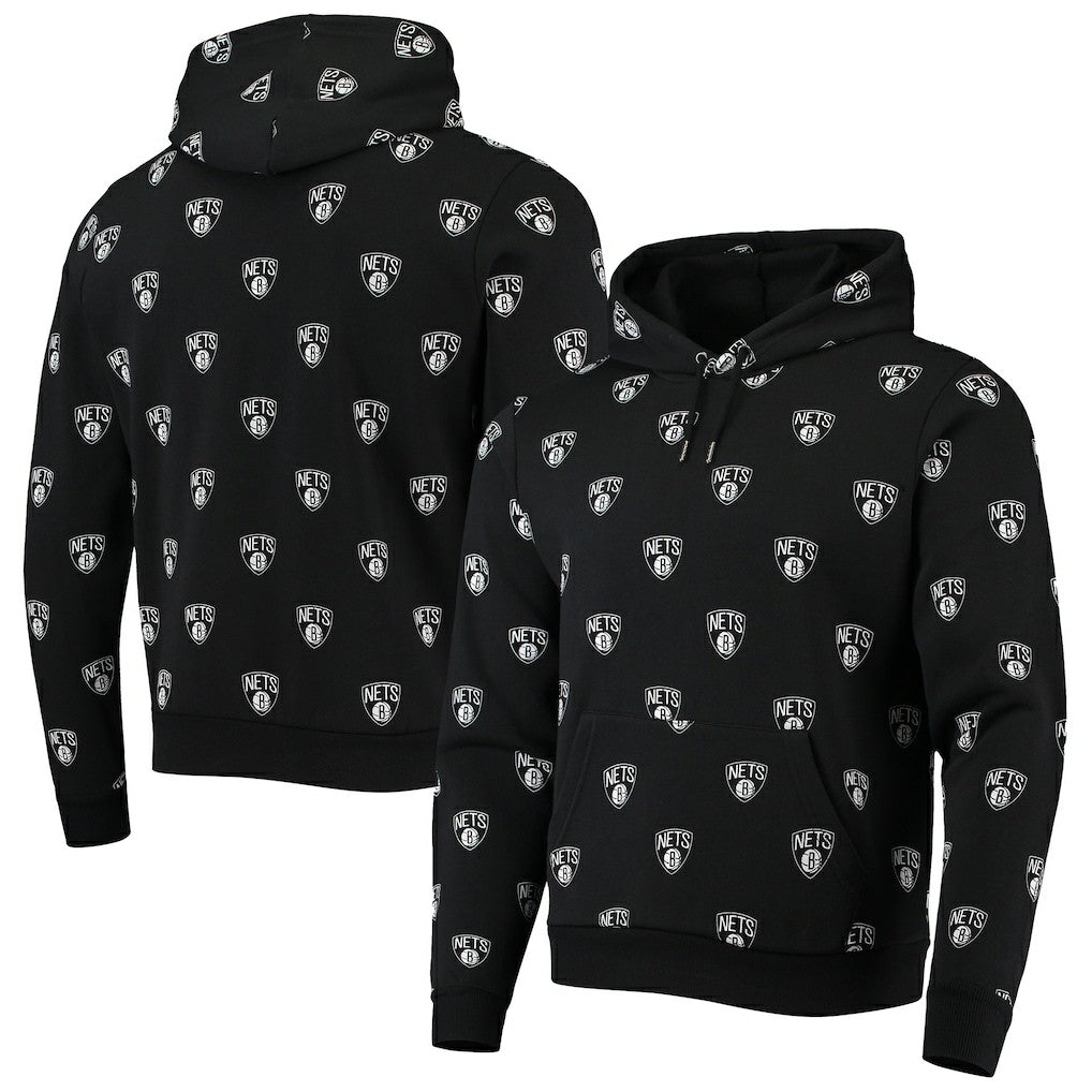 Brooklyn Nets The Wild Collective Unisex Allover Logo Pullover Hoodie - Black discount