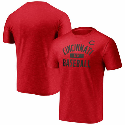 Cincinnati Reds Primary Pill Space Dye T-Shirt - Red