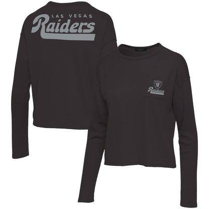 Las Vegas Raiders Junk Food Women's Pocket Thermal Long Sleeve T-Shirt - Black discount