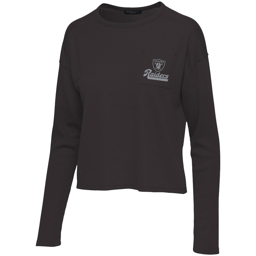 Las Vegas Raiders Junk Food Women's Pocket Thermal Long Sleeve T-Shirt - Black discount