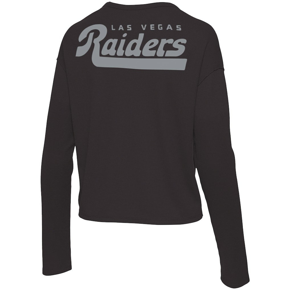 Las Vegas Raiders Junk Food Women's Pocket Thermal Long Sleeve T-Shirt - Black discount