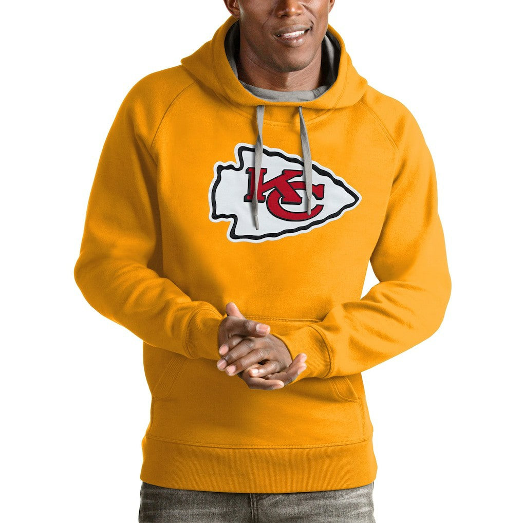 Kansas City Chiefs Antigua Victory Pullover Hoodie - Gold discount
