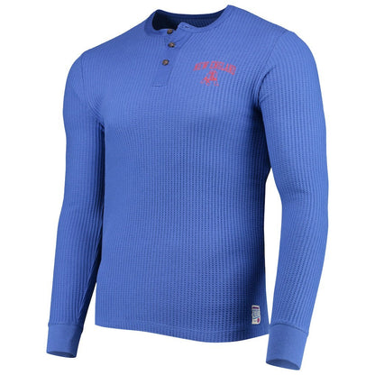 New England Patriots Junk Food Thermal Henley Long Sleeve T-Shirt - Royal outlet