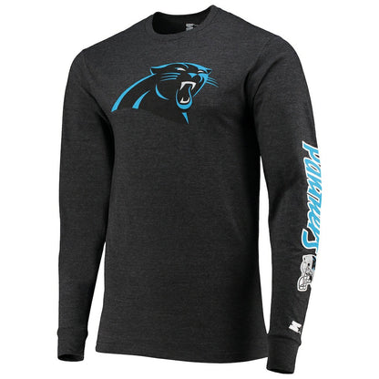 Carolina Panthers Starter Halftime Long Sleeve T-Shirt - Heathered Black discount