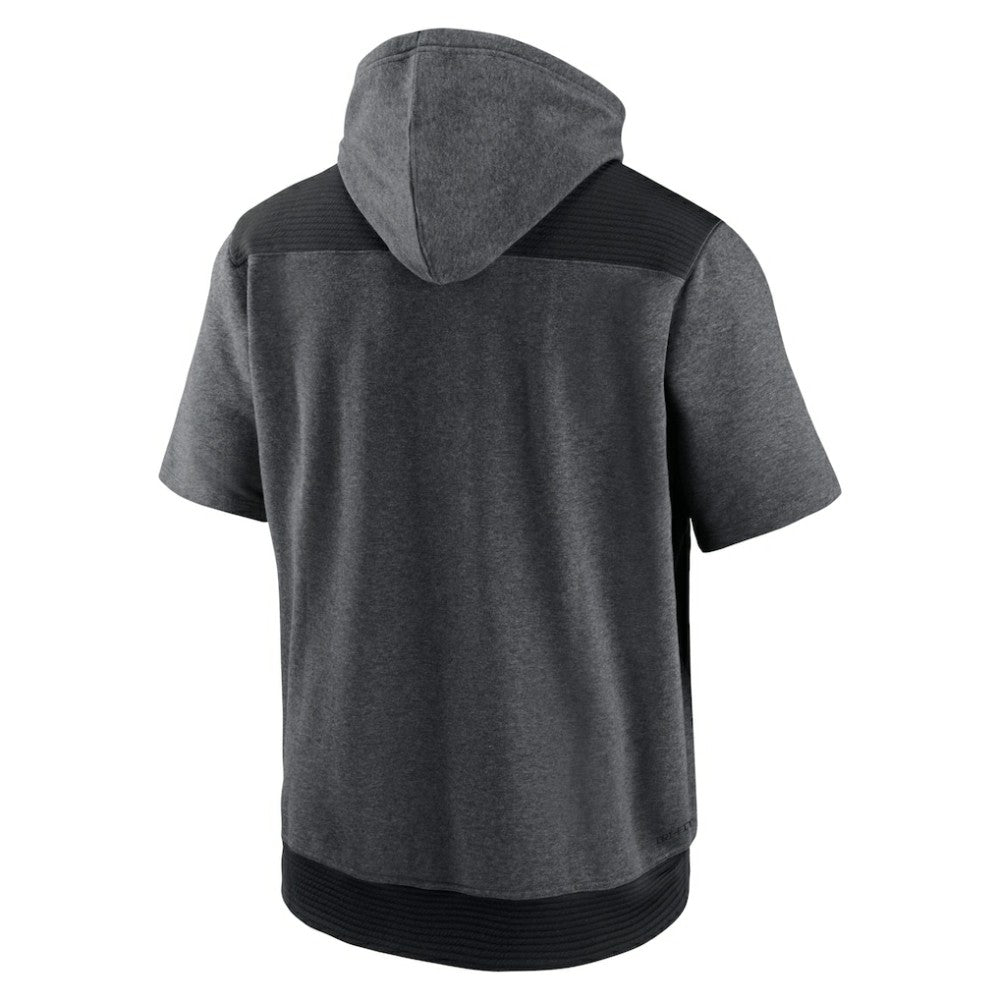 Washington Nationals Authentic Collection Dry Flux Performance Quarter-Zip Short Sleeve Hoodie - Heathered Charcoal/Black | Nike