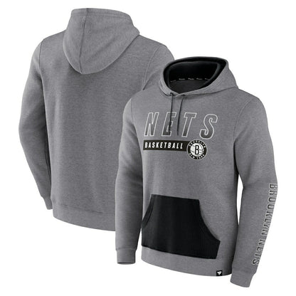 Brooklyn Nets Off The Bench Color Block Pullover Hoodie - Heathered Gray | Fanatics shop