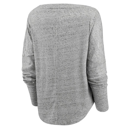 Los Angeles Lakers Women's Nostalgia Off-The-Shoulder Long Sleeve T-Shirt - Heathered Gray | Fanatics sale