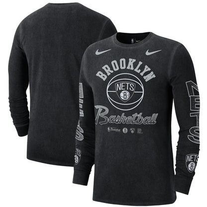 Brooklyn Nets Courtside Retro Elevated Long Sleeve T-Shirt - Black | Nike sale