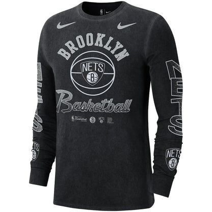 Brooklyn Nets Courtside Retro Elevated Long Sleeve T-Shirt - Black | Nike sale