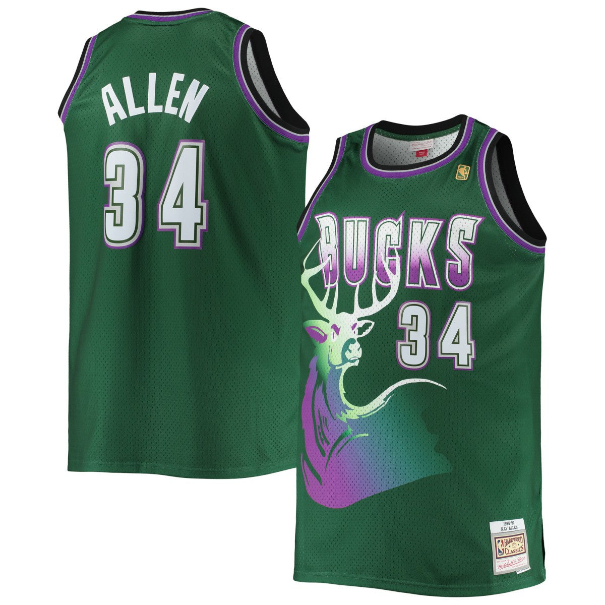 Ray Allen Milwaukee Bucks Big & Tall 1996/97 Hardwood Classics Swingman Jersey - Hunter Green | Mitchell & Ness cheap