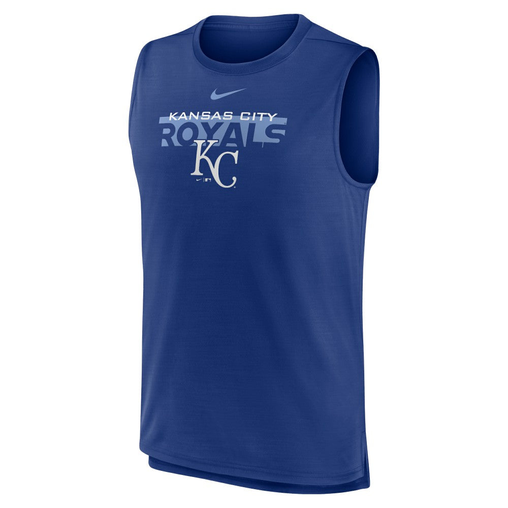 Kansas City Royals Knockout Stack Exceed Performance Muscle Tank Top -Royal | Nike