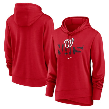 Washington Nationals Women's Diamond Knockout Performance Pullover Hoodie - Red | Nike