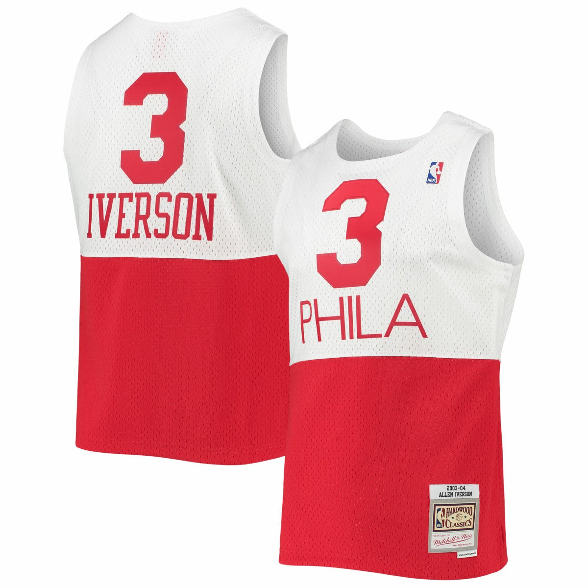 Allen Iverson Philadelphia 76ers 2003/2004 Hardwood Classics Swingman Jersey - White | Mitchell & Ness discount
