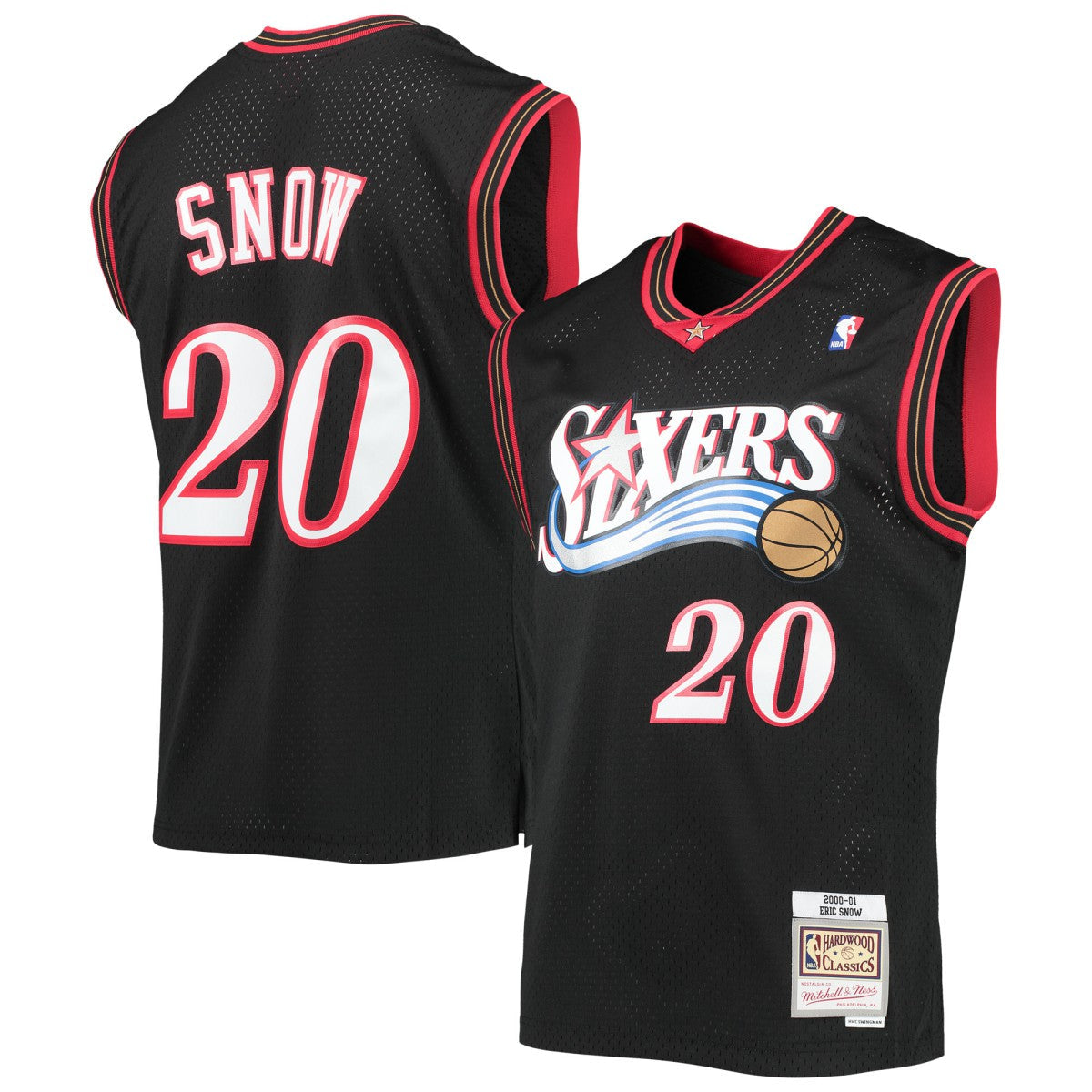 Eric Snow Philadelphia 76ers 2000/01 Hardwood Classics Swingman Jersey - Black | Mitchell & Ness cheap
