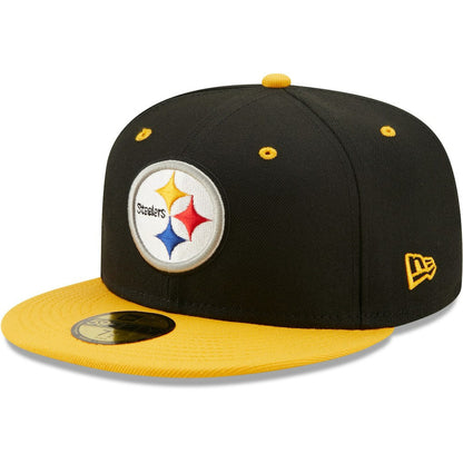 Pittsburgh Steelers New Era Flipside 2Tone 59FIFTY Fitted Hat - Black/Gold outlet